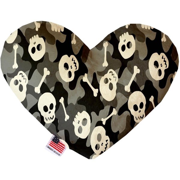 Mirage Pet Products Gray Camouflage Skulls 6 in. Heart Dog Toy 1340-TYHT6